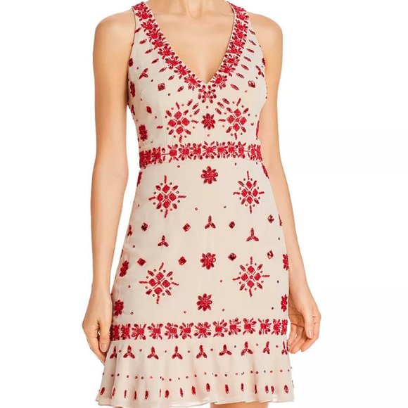AIDAN MATTOX Beaded Sequined Dress MSRP $265 NWT - Picture 1 of 13